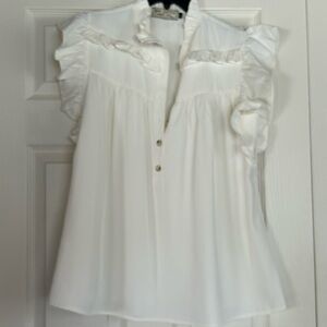 White Ruffled Women's Top